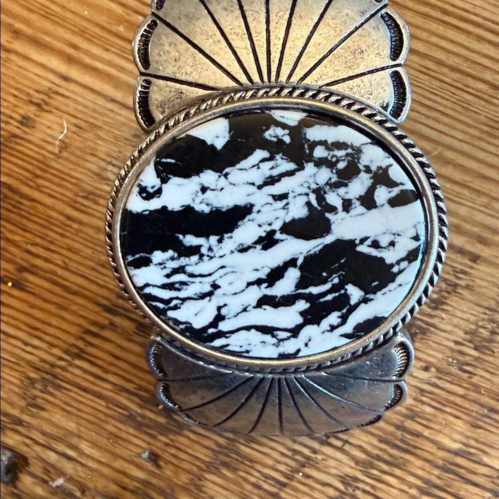 Black and Silver Statement Cuff bracelet - image 2